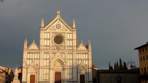 フィレンツェのサンタ クローチェ大聖堂 4K映像 — ストック動画