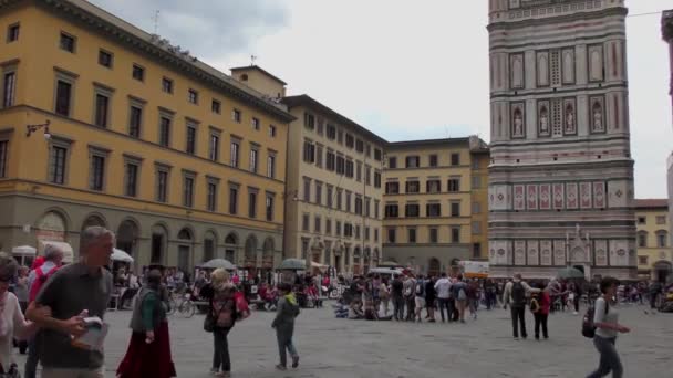 Florence Italie Avril 2015 Personnes Non Identifiées Marchant Cattedrale Santa — Video