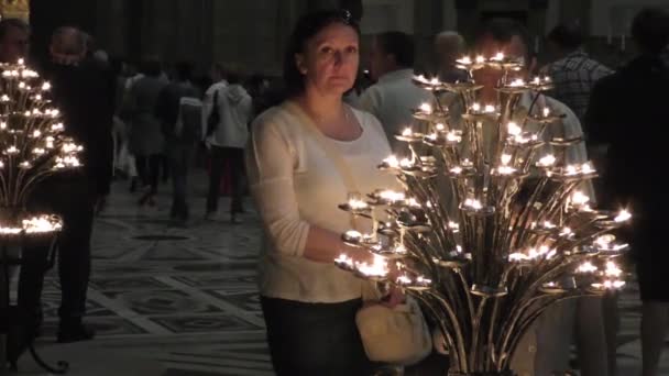 Флоренция Италия Апреля 2015 Года Неизвестные Кафедральном Соборе Санта Мария — стоковое видео