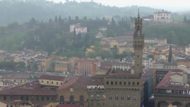 Florence Sunset Seen Piazzale Michelangelo Footage — Stock Video