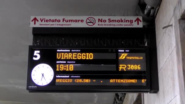 Florencia Italia Firenze Santa Maria Novella Railway Station Florencia Italia — Vídeo de stock