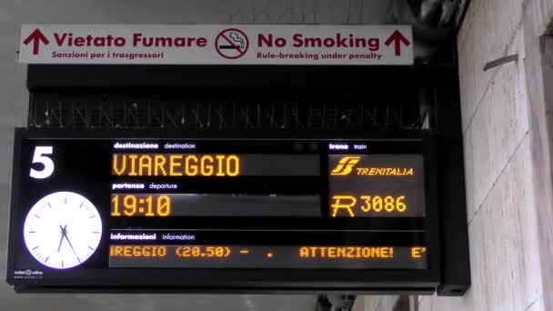Florence Italy Firenze Santa Maria Novella Railway Station Florence Italy — Stock Video