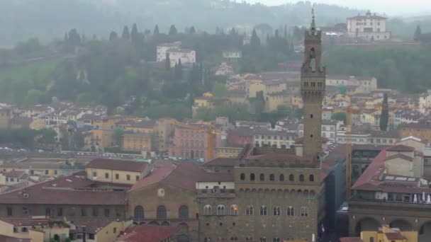 Florence Sunset Seen Piazzale Michelangelo Footage — Stock Video