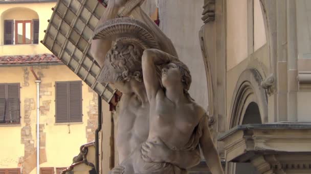 Florens Italien Piazza Della Signoria Den Uppkallad Efter Palazzo Della — Stockvideo