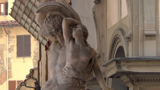 Флоренция Италия Площадь Пьяцца Делла Фазория Названа Честь Палаццо Делла — стоковое видео