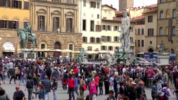 Kwiaciarnia Włochy Kwiacil 2015 Niezidentyfikowane Osoby Przy Wejściu Galerii Uffizi — Wideo stockowe