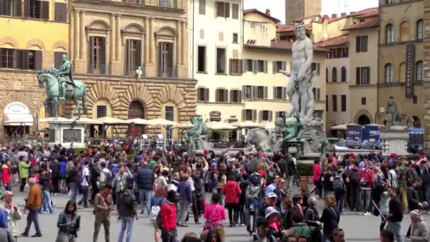 Florence Italien April 2015 Oidentifierade Människor Vid Ingången Till Uffizierna — Stockvideo