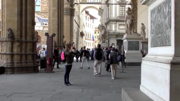 Florence Italie Avril 2015 Personnes Non Identifiées Entrée Galerie Des — Video