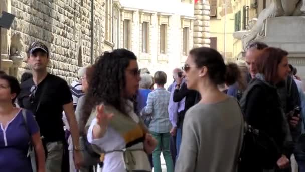 Florence Italy Nisan 2015 Uffizi Galerisi Nin Girişinde Kimliği Belirsiz — Stok video