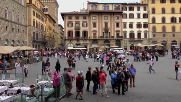 Florenz Italien April 2015 Unbekannte Eingang Der Uffizien Florenz Italien — Stockvideo