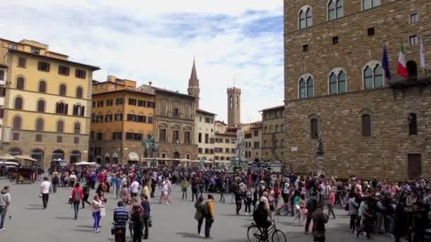 Florenz Italien April 2015 Unbekannte Eingang Der Uffizien Florenz Italien — Stockvideo