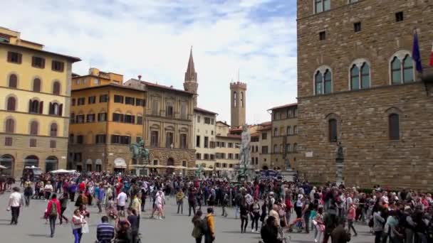 Florenz Italien April 2015 Unbekannte Eingang Der Uffizien Florenz Italien — Stockvideo