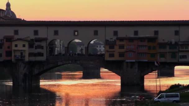 Widok Most Ponte Vecchio Florencji Włochy — Wideo stockowe
