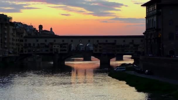 Vue Pont Ponte Vecchio Florence Italie — Video