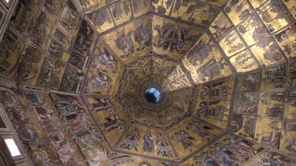 Florence Italy Interior Florence Baptistery Next Florence Cathedral Florence Beautiful — Stock Video