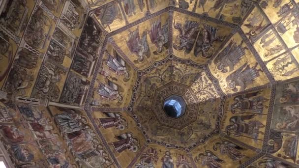 Φλωρεντία Ιταλία Εσωτερικό Του Βαπτιστηρίου Της Φλωρεντίας Δίπλα Στον Καθεδρικό — Αρχείο Βίντεο