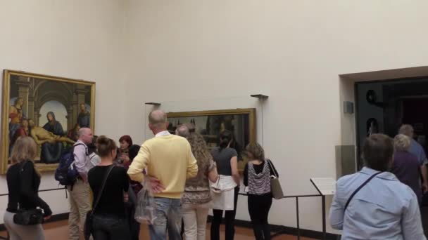 Florence Italië April 2015 Niet Geïdentificeerde Personen Uffizi Galerij April — Stockvideo