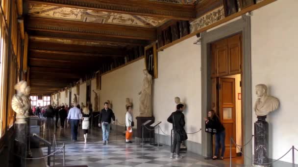 Florence Italy April 2015 Unidentified People Uffizi Gallery April 2015 — Stock Video