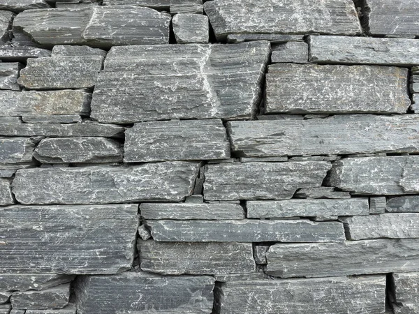 Šedá Přírodní Kamenná Zeď — Stock fotografie