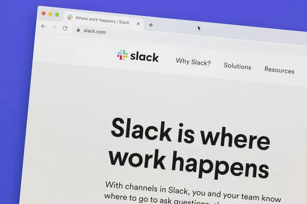 Ostersund Švédsko Července 2020 Stránka Slack Slack B2B Software Pracoviště — Stock fotografie