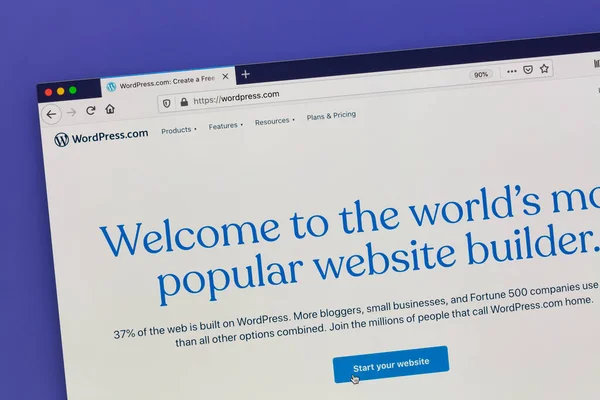 Осунд Швеция Июля 2020 Года Веб Сайт Wordpress Экране Компьютера — стоковое фото