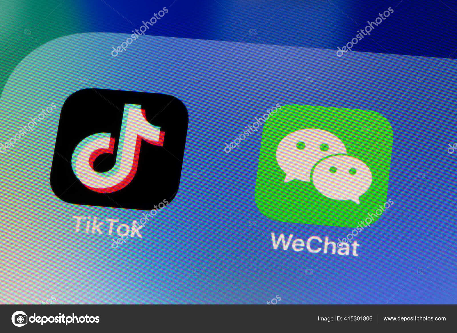 Ostersund Sweden Okt 2020 Иконки Приложений Tiktok Wechat Tiktok.