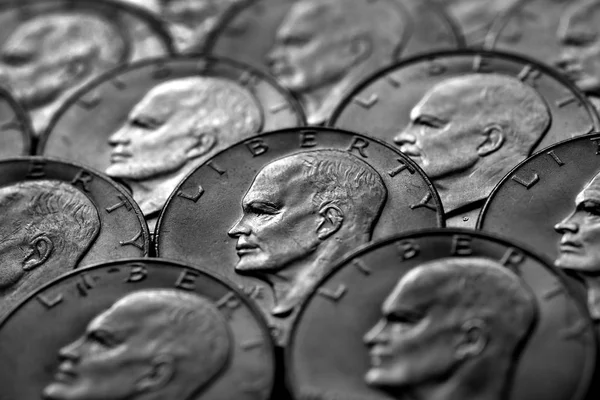 Срібні Монети Американських Грошей Грошові Кошти Багатства Багатства — стокове фото