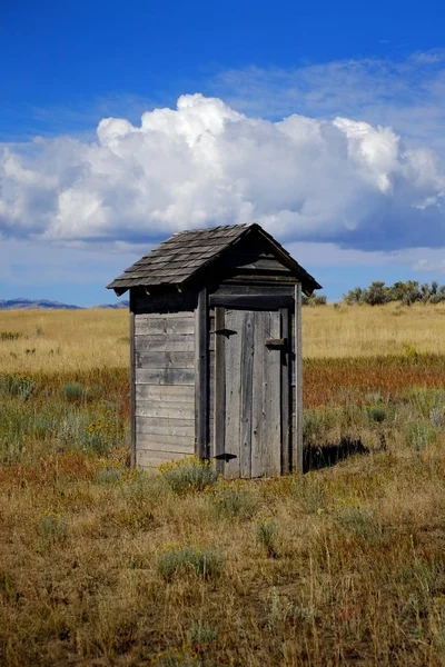 Gamla Utedass Prairie Spökstad Landsbygden Övergivna Historiska Område — Stockfoto