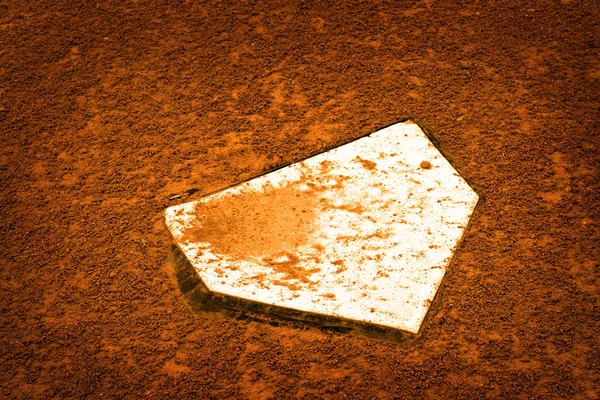 Baseball Home Plate Bas Rika Färsk Smuts — Stockfoto