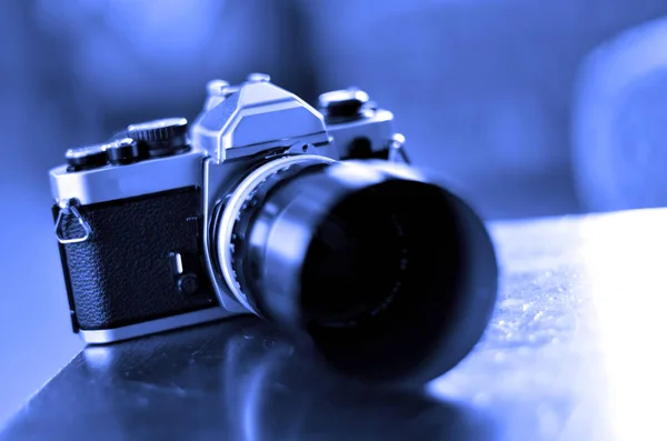 Vintage Old Film Camera Manual Focus Lens — Stock Photo, Image