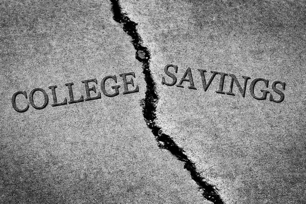 Old Cracked Sidewalk Broken Dangerous Cement Failed College Savings Higher — Stock Photo, Image