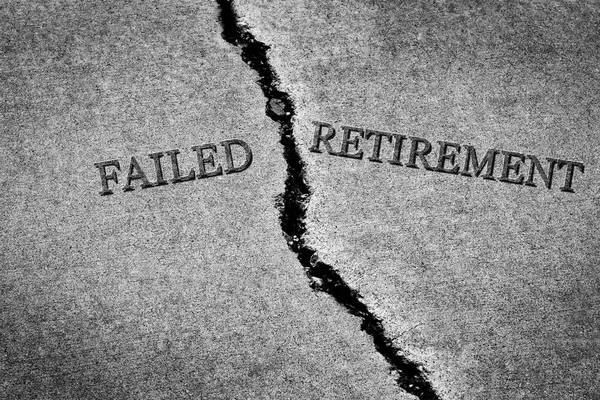 Old cracked sidewalk broken and dangerous cement failed retirement poor povery with no savings