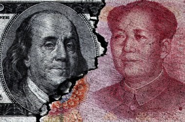 Amerika ve Çin Çin doları para Döviz Ticaret ve kırık ilişki için gergin