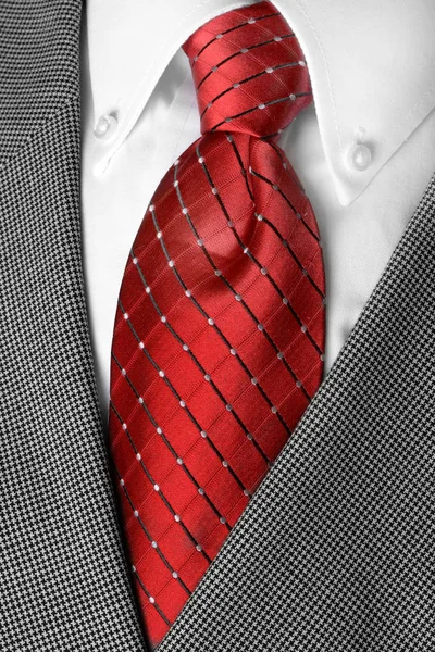 Camicia Bianca Giacca Cappotto Nero Cravatta Rossa Vestirsi Affari — Foto Stock