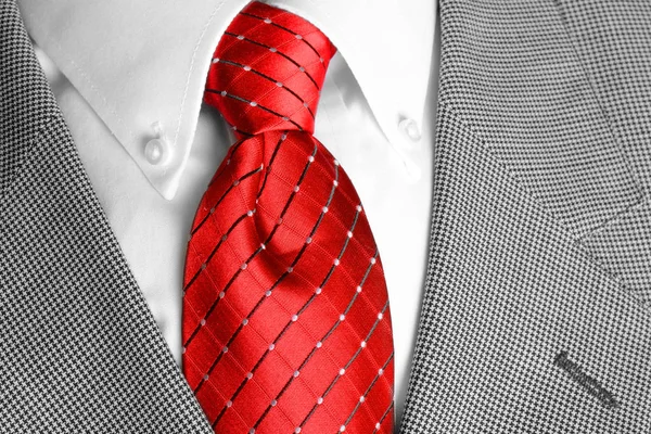 Camisa Blanca Chaqueta Traje Negro Corbata Roja Para Vestir Negocios —  Fotos de Stock