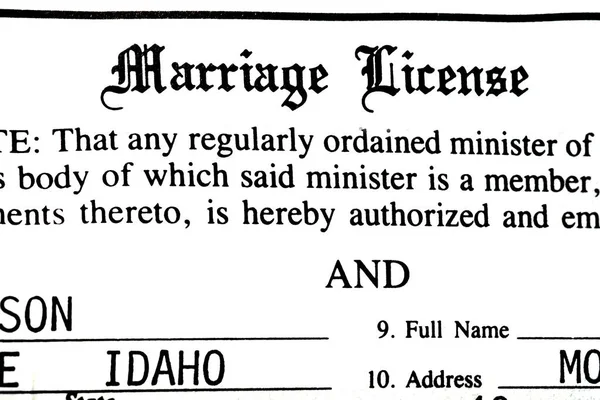 Huwelijk Certificaat Papierwerk Certificering Voor Zijn Bruiloft Getrouwd — Stockfoto