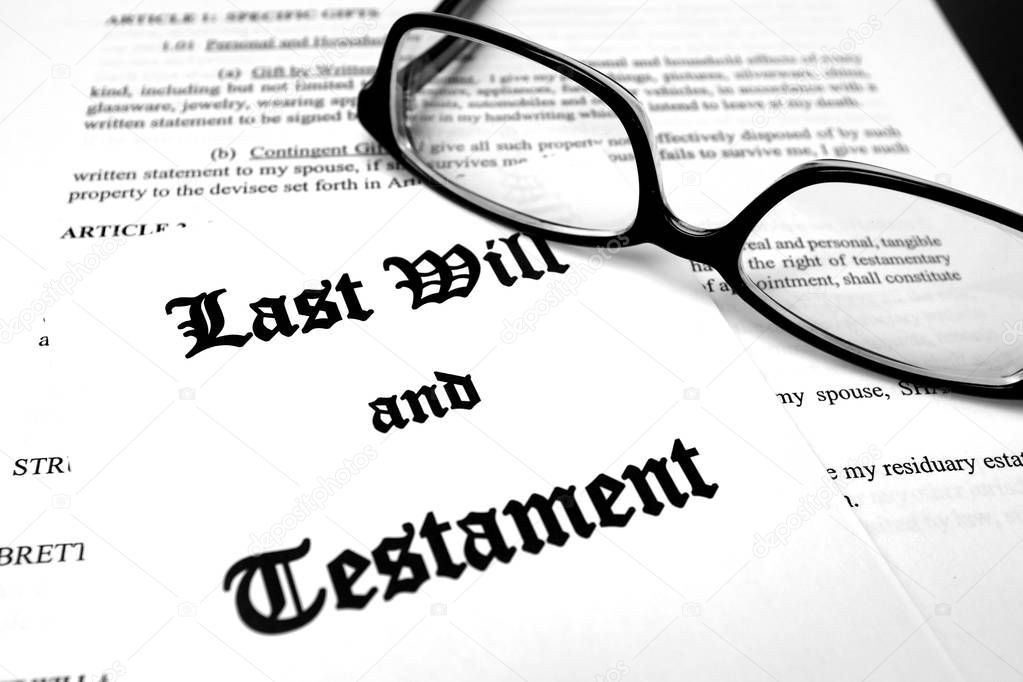Last will and testament for Estate Planning glasses