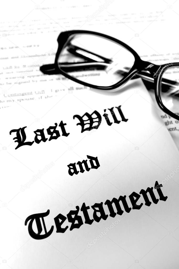 Last will and testament for Estate Planning glasses