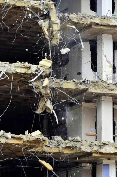 Demolition Collapsing Building Construction Tear — Stock Photo, Image