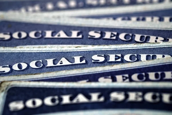 Karty Ubezpieczenia Społecznego Identyfikacji Emerytury Usa — Zdjęcie stockowe