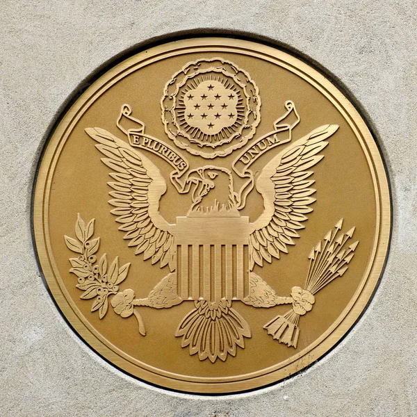 Sello Oro Para Las Fuerzas Armadas Militares Insignia Símbolo Público —  Fotos de Stock
