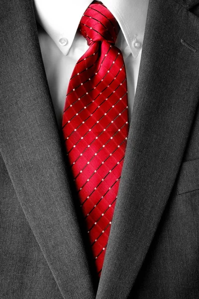 Costume Affaires Chemise Blanche Cravate Rouge Pour Mode Formelle — Photo