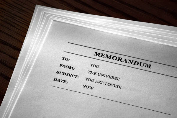 Memo from the Universe positive message you are loved