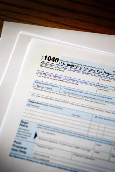 Imposto Sobre Rendimento Individual Formulários Imposto 1040 — Fotografia de Stock