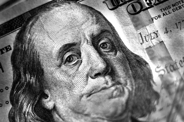 Cento Dollari Bollette Denaro Americano Ricchezza Denominazione Degli Stati Uniti — Foto Stock