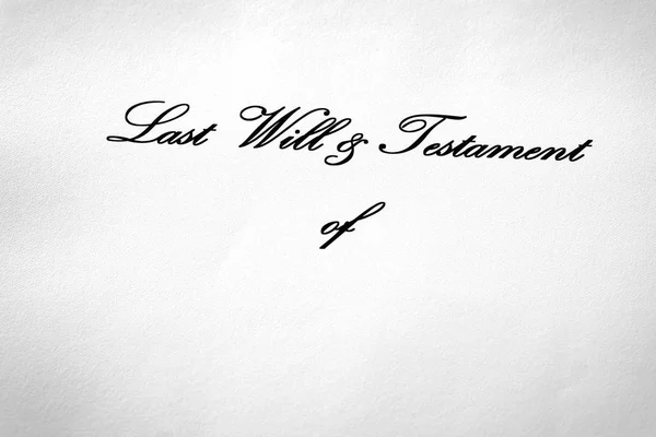 Last Testament Document Gift Giving Devise Inheritance — Stock Photo, Image