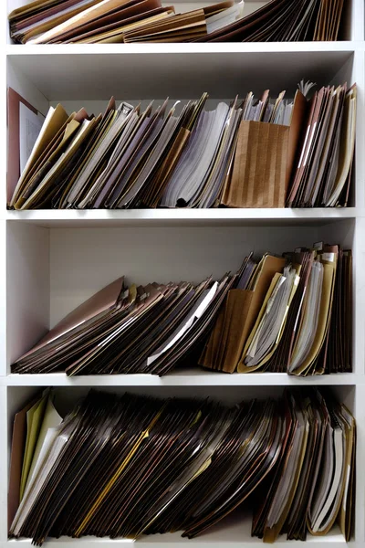 Pliki Biznesowe Folderach Pudełkowych Papierach Półkowych — Zdjęcie stockowe