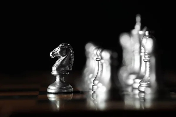 Kousky Šachovnici Pro Hraní Hry Strategie Rytířské Království Hraní — Stock fotografie