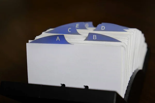 Index cards for buisness contacts and communication contact people
