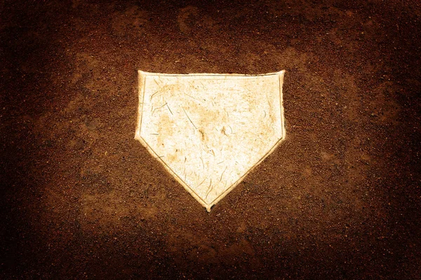 Baseball Home Plate Base Ball Homeplate Representing American Sports Competition — Stock Photo, Image